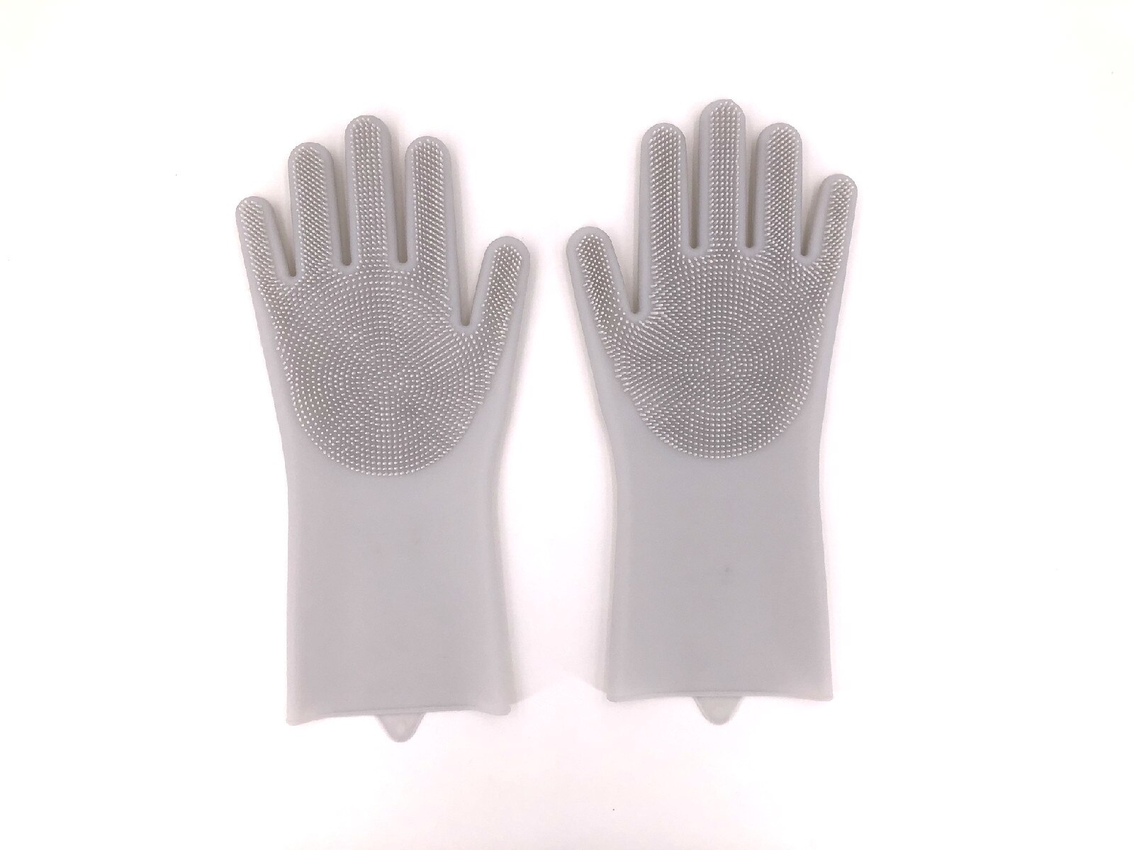 1 paar Handschuhe Küche Silikon Reinigung Handschuhe Magie Silikon Gericht Waschen Handschuh für Haushalt Wäscher Gummi Küche sauber Werkzeug: grau