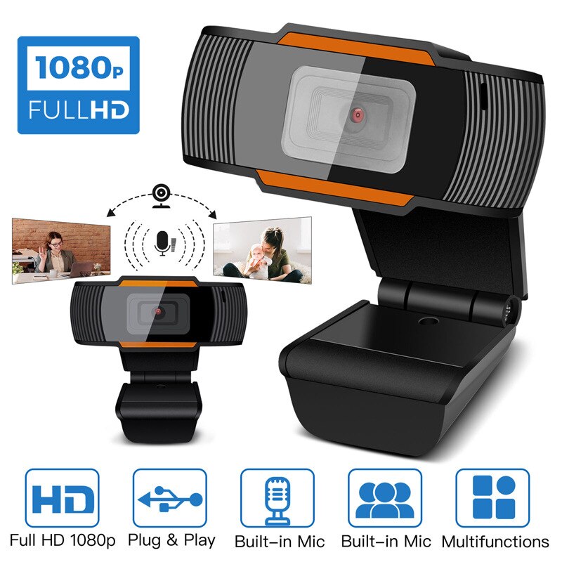 30 degrés rotatif 2.0 Hd Webcam 1080p Usb caméra vidéo enregistrement Web caméra avec Microphone pour ordinateur de bureau