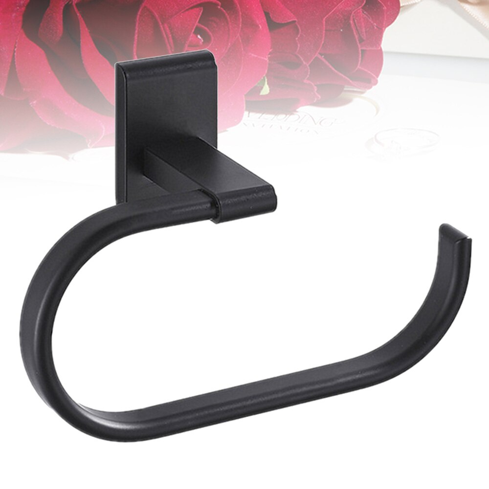 1 Pc Handdoek Ring Gratis Punch Wandmontage Handdoekenrek Praktische Handdoek Houder Voor Thuis Badkamer Gebruik (Zwart)