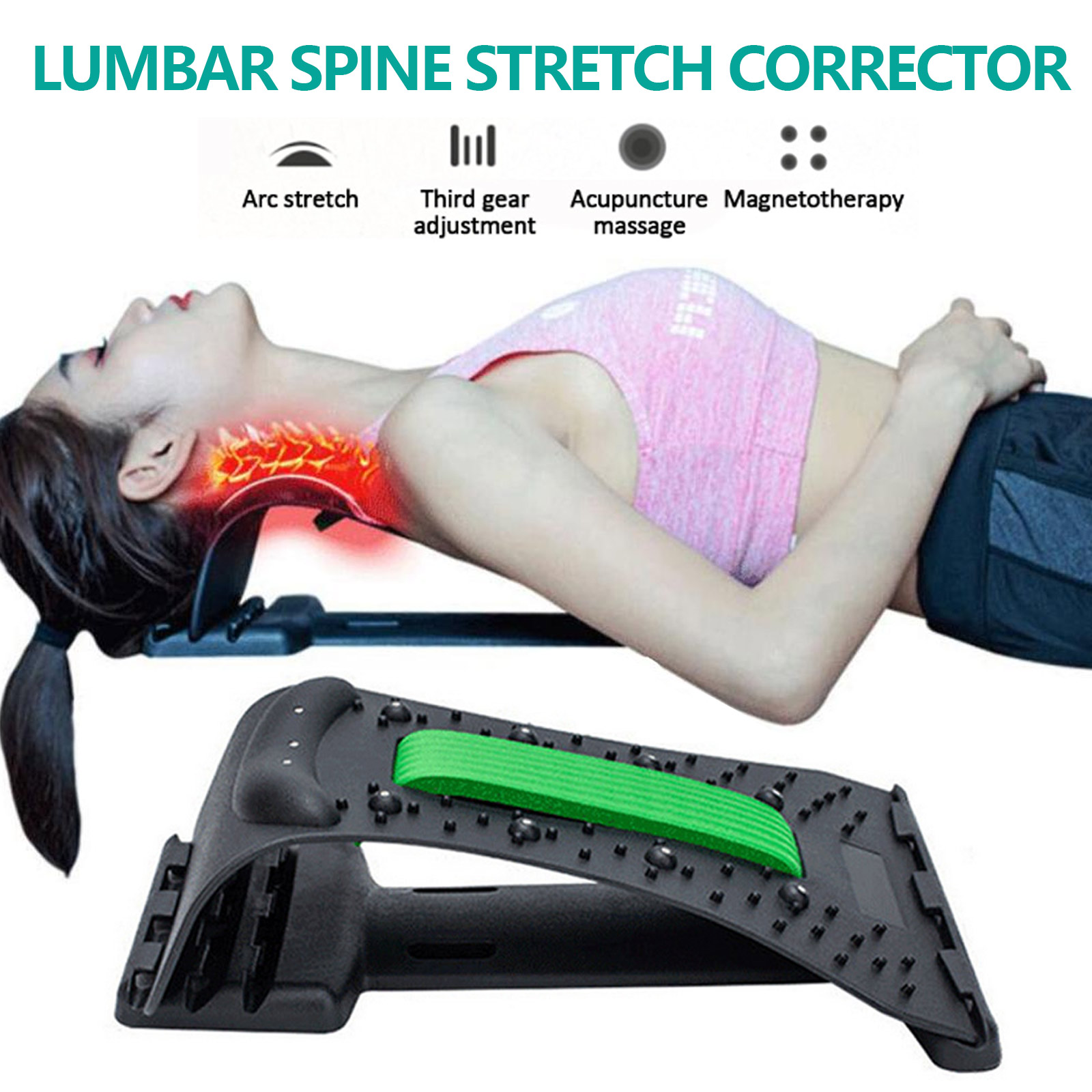Neck Stretcher 3-Level Cervical Shoulder Magnetic Therapy Massage Relaxer Traction Device Posture Corrector for Pain Relief