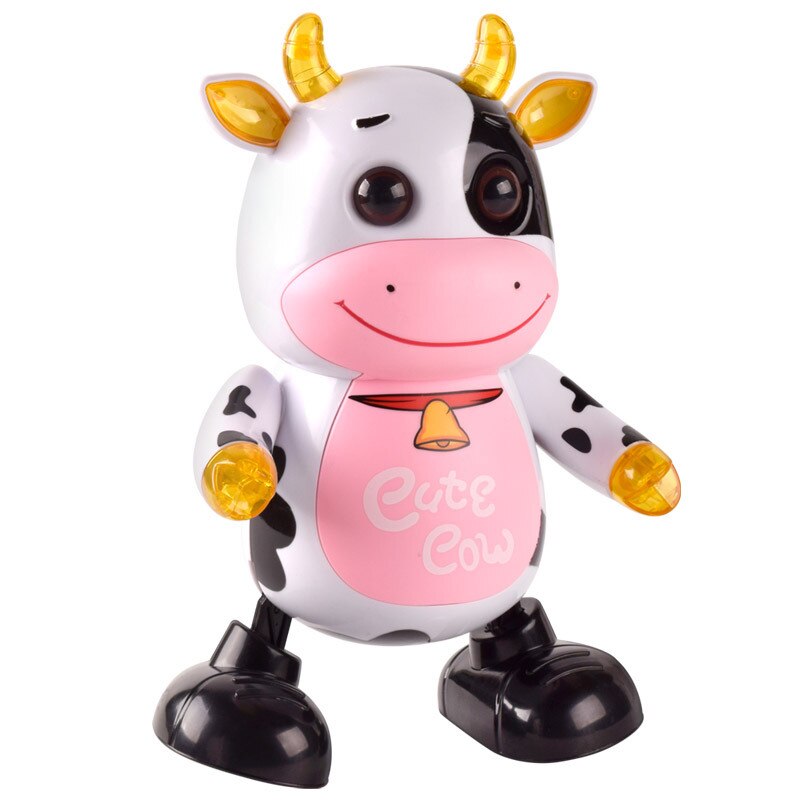 Leuke Koe Elektrische Dansen Robot Met Geluid Licht Muziek Dansen Robot Kalf Model Baby Kinderen Elektrische Huisdieren Speelgoed Verjaardag: Default Title
