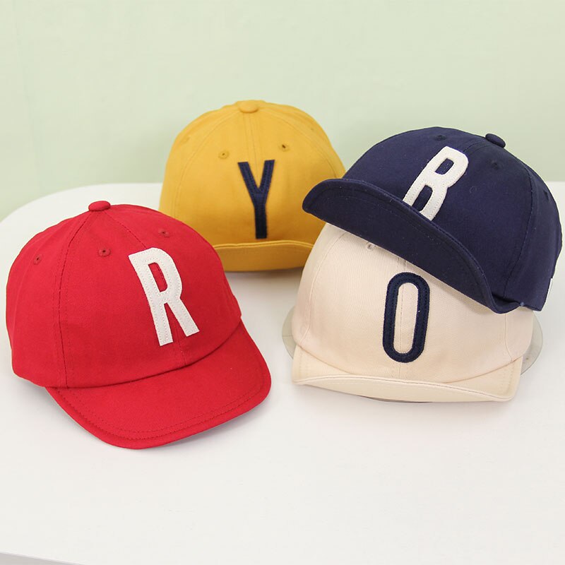 Casquette de Baseball avec lettres pour bébé, couleur unie, à bord souple, pour garçon et fille, chapeau de soleil, Snapback, Hip-Hop, printemps et été