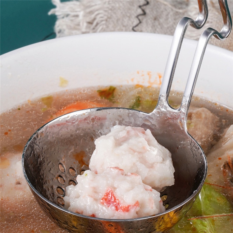 1Pc Mini Thick Stainless Steel Bending Pot Soup Spoon Pot Spoon Wall Hanging Porridge Spoon Kitchenware Cooking Tool