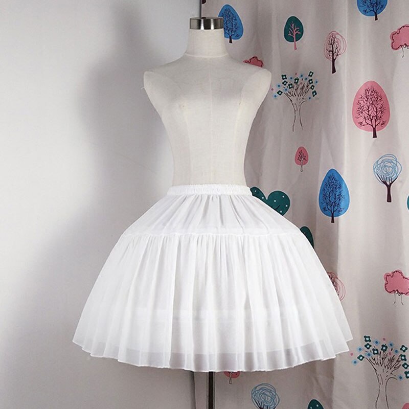 Cosplay Short Dress Half Slips Ball Gown Ballet Petticoat Fishbone Skirt Support Bones Petticoat Lolita Underskirt Adjustable: White