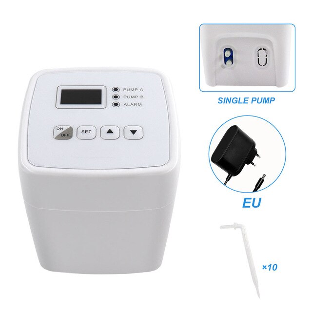 Automatic Watering System DIY Micro Drip Irrigation Kit Houseplants Cultivation Device With Digital Interval Programmable Timer: White