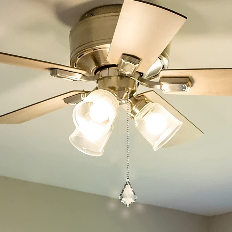 4PCS Ceiling Fan Pull Chains, Premium Crystal Fan Pull Chain, Pull Chain Extension