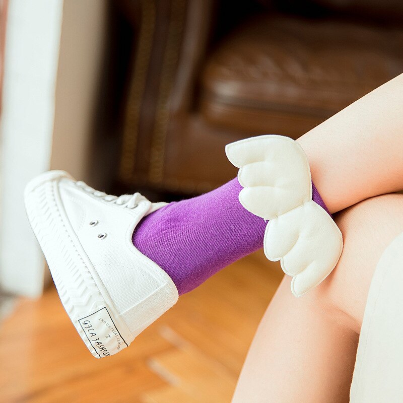 Dreamlikelin femei șosete cu aripi de înger dulce kawaii studente fete șosete prințesă din bumbac moale