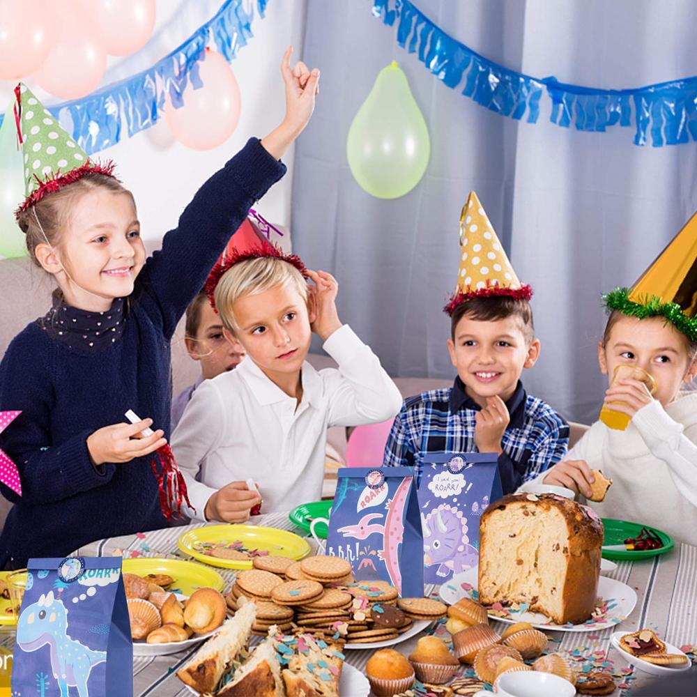 Dinosaurus feest bedankjes zakjes papier dino patroon snoepzak kinder verjaardag goody bag babyshower feestbenodigdheden
