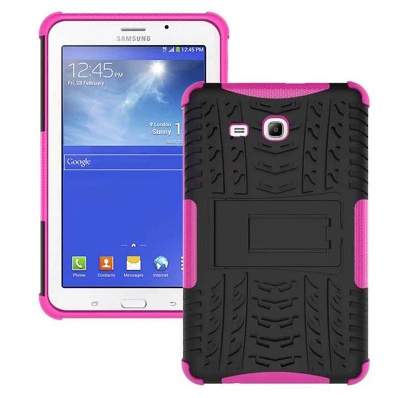 Siliconen hoesje voor samsung galaxy tab 3 lite 7.0 t110 t111, 7.0 inch cover voor samsung tab e lite 7 sm-t113 t116 , inclusief hoesje, screenprotector en pen.: Roos