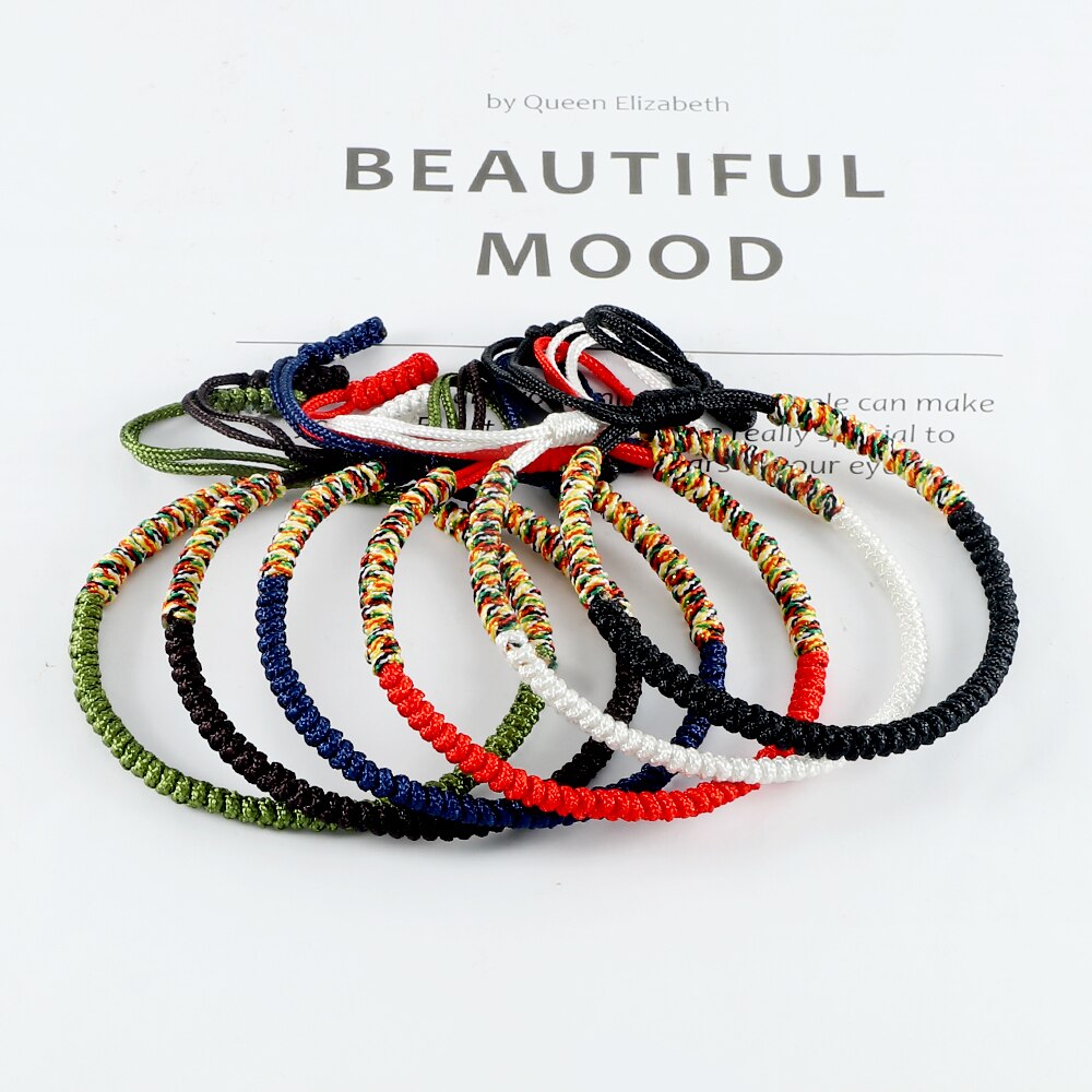 Gevlochten Touw Armband Handgemaakte Tibetaanse Boeddhistische Multicolor Knopen Armbanden Vrouwen Mannen Beste Vriend Mode-sieraden