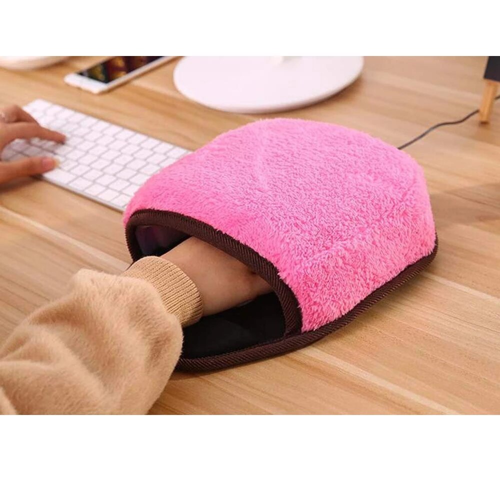 Cartoon Verwarmde Muismat 5V Usb Heater Zachte Pluche Stof Voor Laptop Lady Werken Warmer Handen Kantoor Winter mat