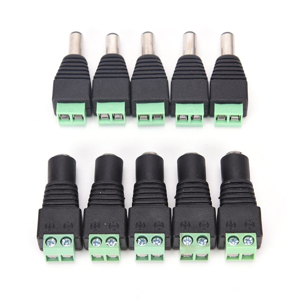 10 Stuks 2.1X5.5Mm Dc Power Plug Man Vrouw Plug Jack Adapter Connector Plug Voor Cctv (5 mannelijke + 5 Vrouwelijke)