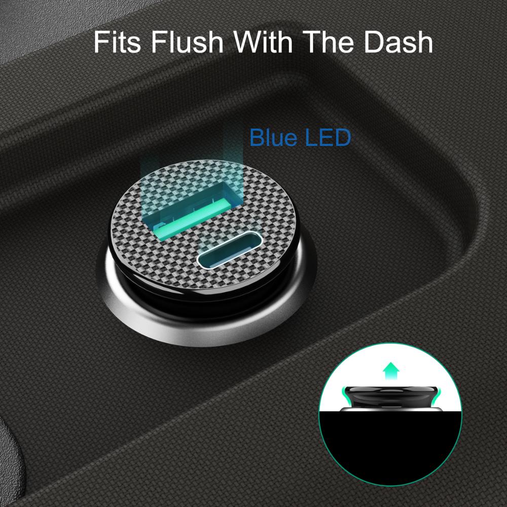 Wotobe 30W Autolader PD3.0 Pps Quick Charge 4 + QC4.0 QC3.0 Scp 5A Type C Snelle Auto Usb oplader Voor Iphone Xiaomi Mobiele Telefoon