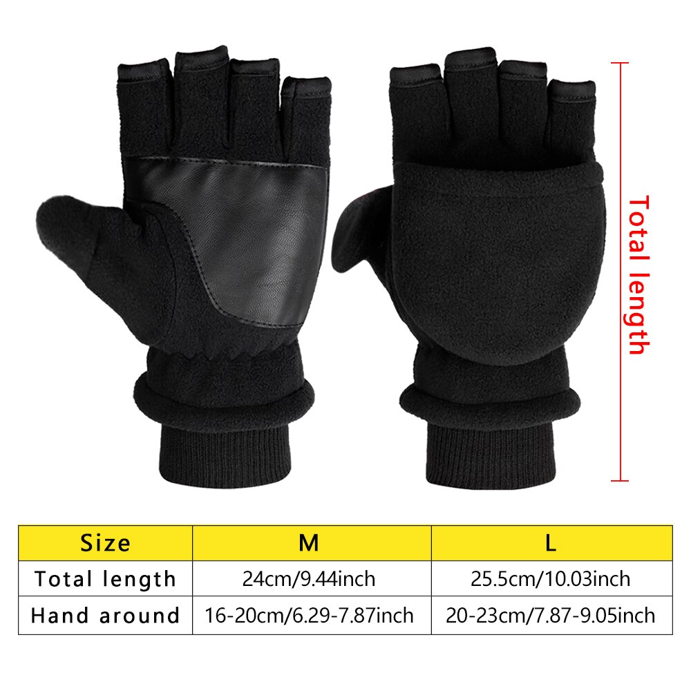 Winter Warm Knitted Gloves Women Men Fingerless Exposed Finger Half Capped 2 in 1Thick Gloves Soft Elastic Gloves