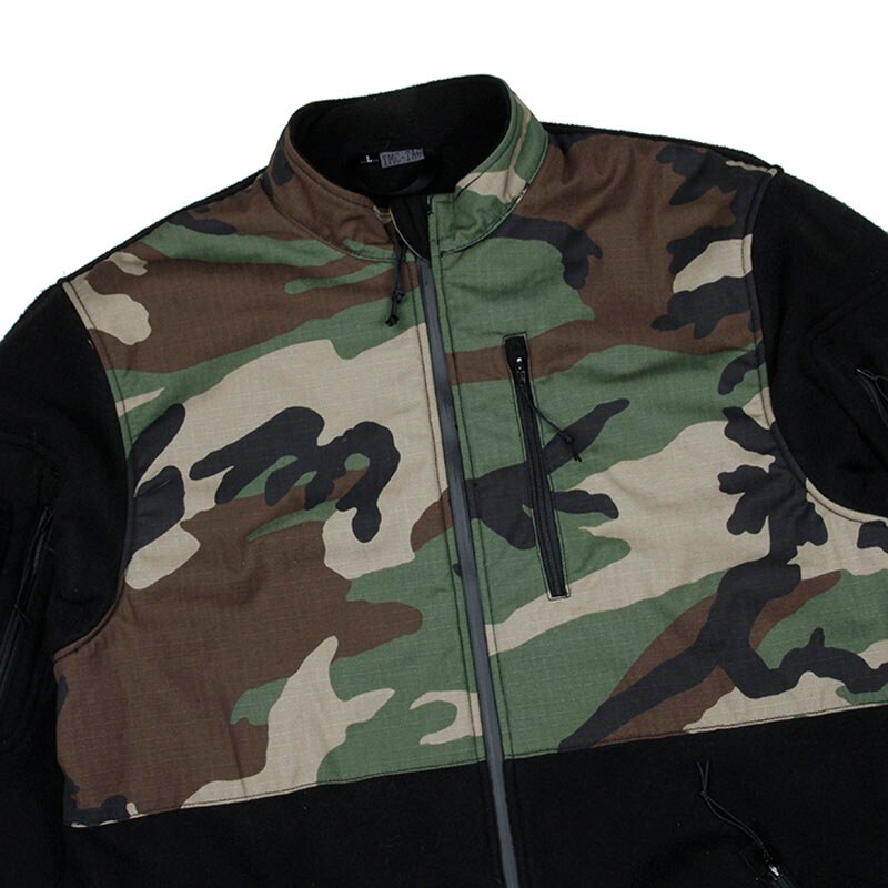 TMC3507-WL Fleece Jas Woodland Camouflage Top Jas