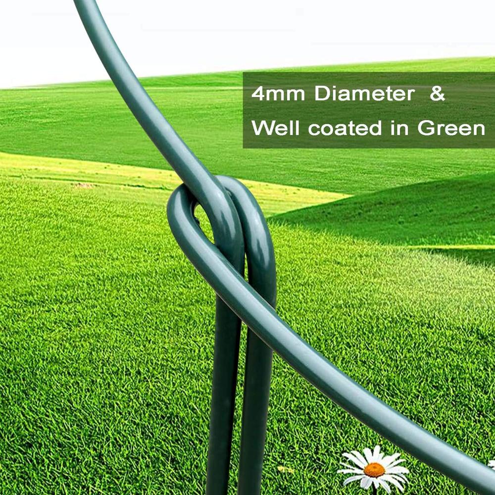 Garden Support Stake, 2-Pack Half Round Metal Garden Plant Supports, Garden Plant Support Ring, Border Support