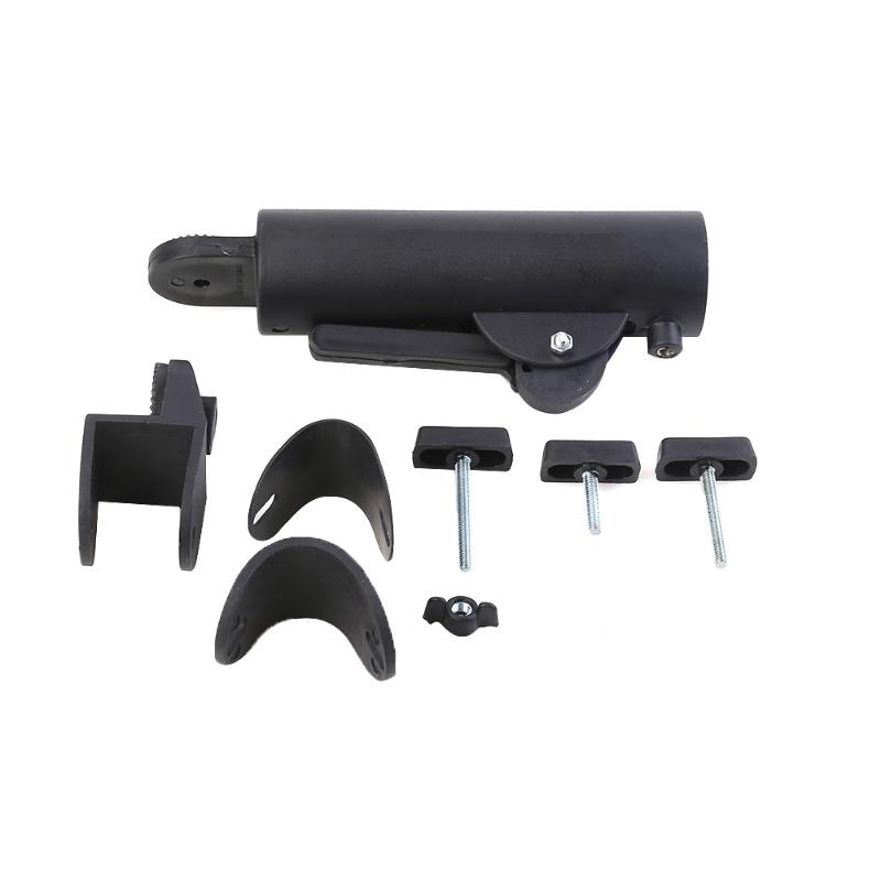 Black Golf Cart Umbrella Holder Double Lock Connector Stand for Outdoor Trolley Baby Pram Wheelchair Universal Accessory