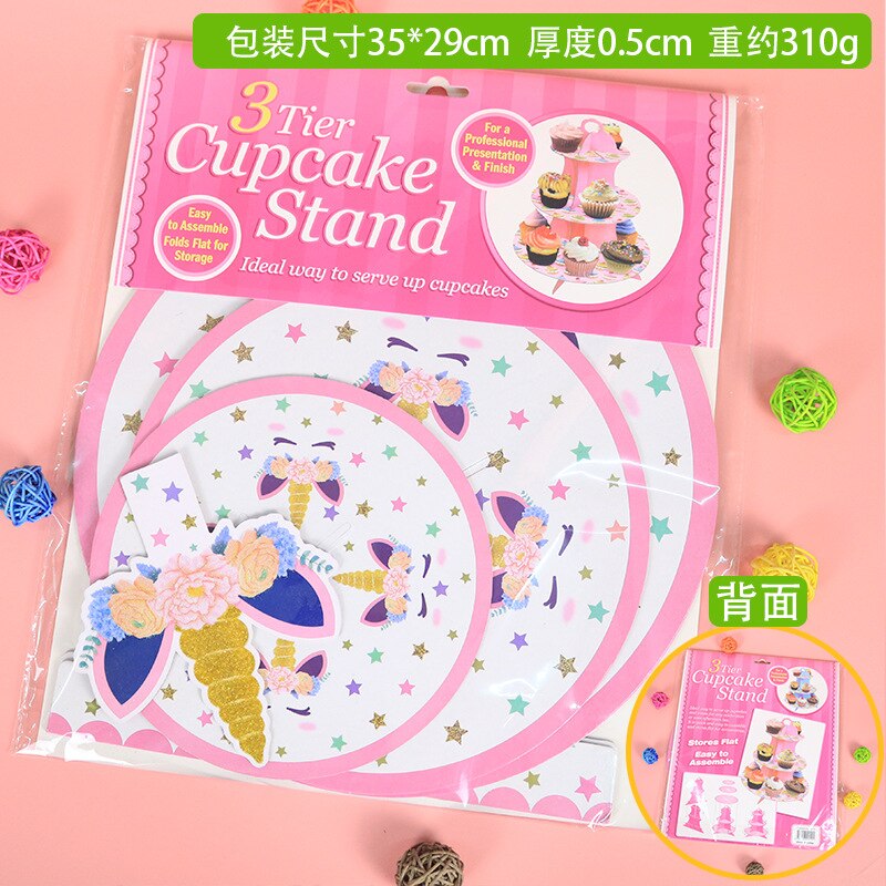 Party Cake Stand Disposable Paper Wedding Birthday Party Cake Plate Stand Foldable Dessert Holder Display Shelf 3 Tier Cake Rack