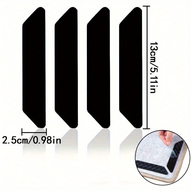 8 STuks Vloerkleed Grippers - Herbruikbare Antislip Tapijtstickers voor Houten Vloeren