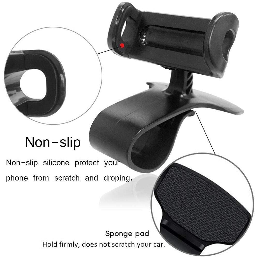 BONOLA 2 in 1 Ventilation hole car phone holder 360 degree rotating dashboard clip mounting holder for 4 to 6.5 inch smartphone
