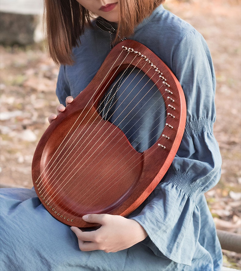16 strings 16 notes lyre thumb harp portable minority instrument Greek small instrument