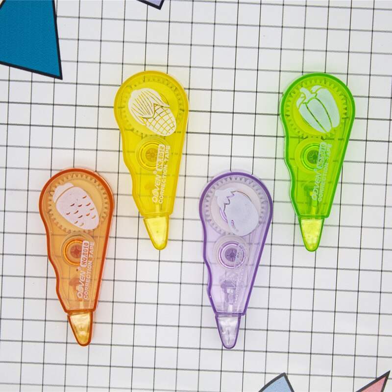 1 Pza de plástico coloreado Corrector cinta de corrección de dibujos animados para útiles escolares para niños decoración Artificial