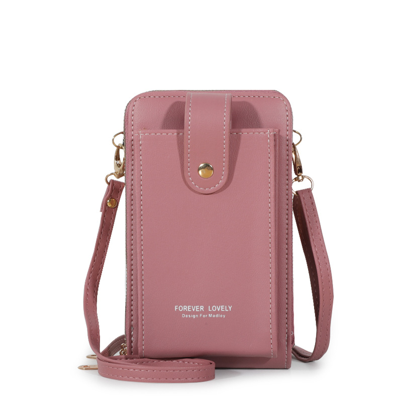 Vrouwen Schoudertas Pu Leather Crossbody Telefoon Tas Portemonnee Kaart Handtassen Messenger Draagbare Kleine Vierkante Tas Voor Meisjes Vrouwelijke: darkpink