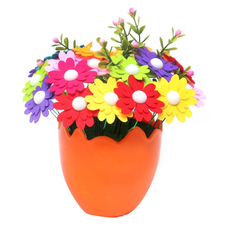 DIY Button Bouquet Crafting Material Flower Making Kits for Toddler Kids 4 5 6 7 All in One Craft Supply Classroom Props