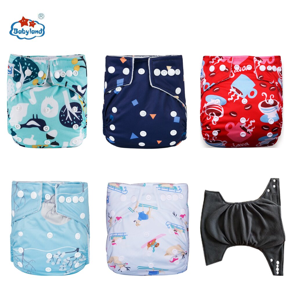 Fralda Ecologica Babyland Eco-Friendly Bamboo Charcoal Diapers 5pcs/set Washable Baby Nappy Pocket Diapers Covers For 3-15KG: Neuture C Model