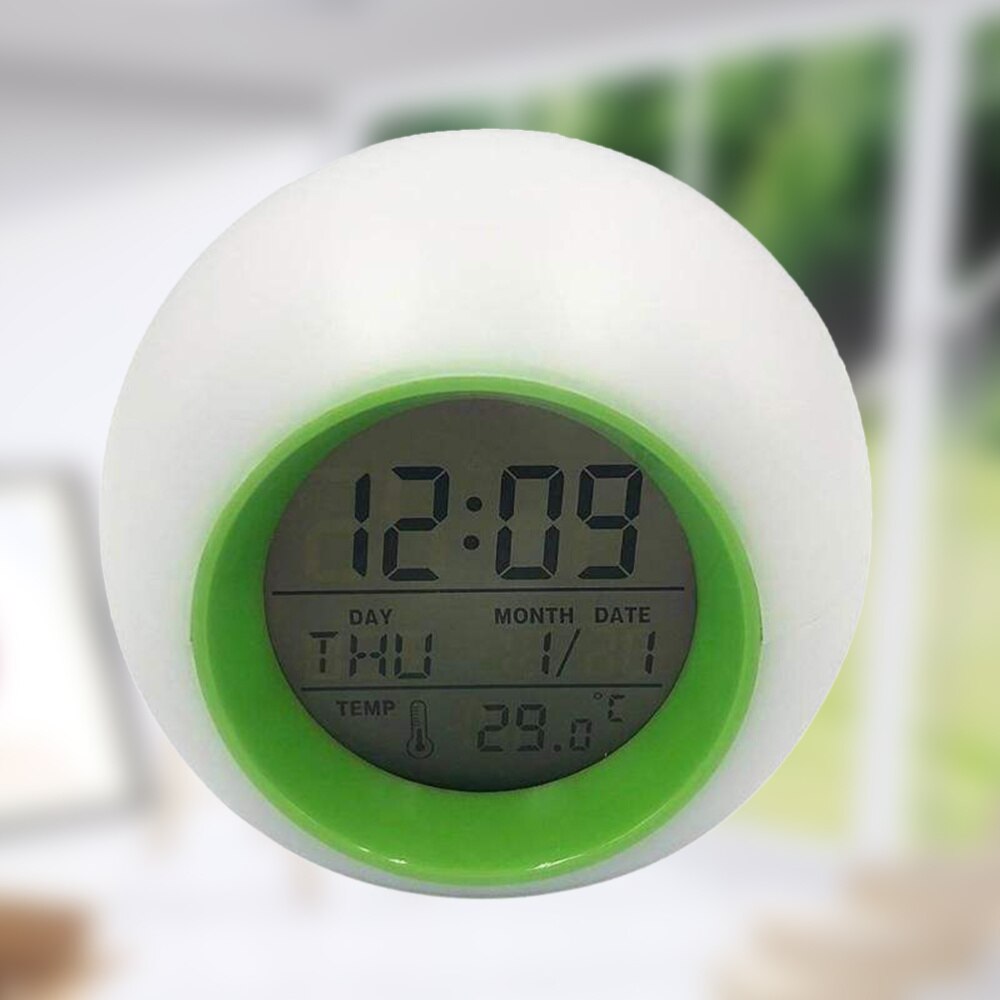 Round Perpetual Calendar Colorful Light Alarm Cloc... – Grandado