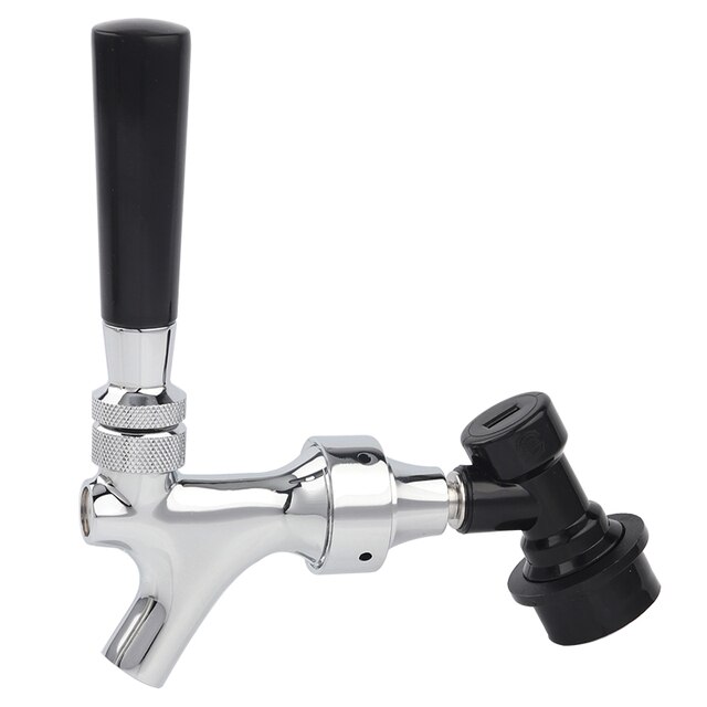Beer Faucet &amp; Adjustable Tap Beer Shank Chrome Tap Plating With Ball Lock Disconnect Liquid For HomeBrew Cornelius Keg Dispenser: B 1 set