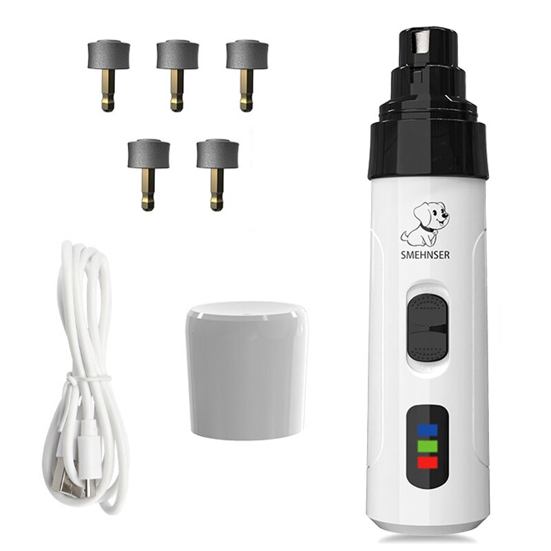 Painless Cat Dog Nail Clippers Paws Nail Claws Cutter Electric Pet Nail Grinder Grooming Trimmer Accessories USB Rechargeable: C and 5 heads