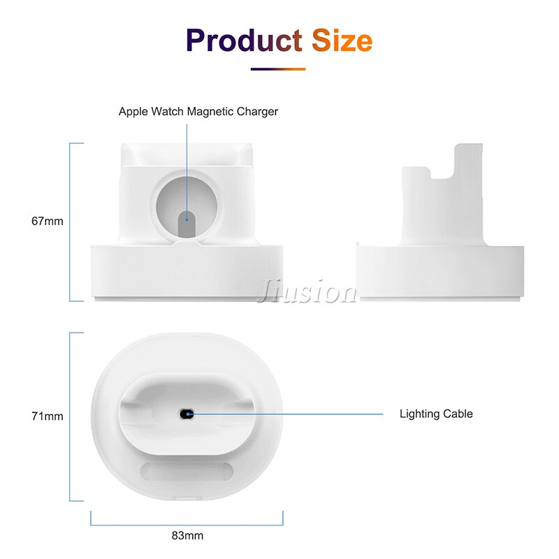 2 in1 silikone oplader holder til apple watch/iphone/airpods 1 2 ladestation hurtig oplader induktion dock iphone tilbehør