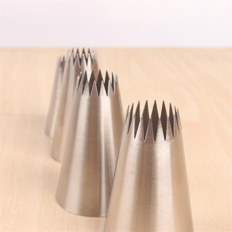 4 Stks/set Grote Icing Piping Nozzles Voor Decorating Cake Bakken Cookie Cupcake Piping Nozzle Rvs Pastry Tips # 4B # 9FT