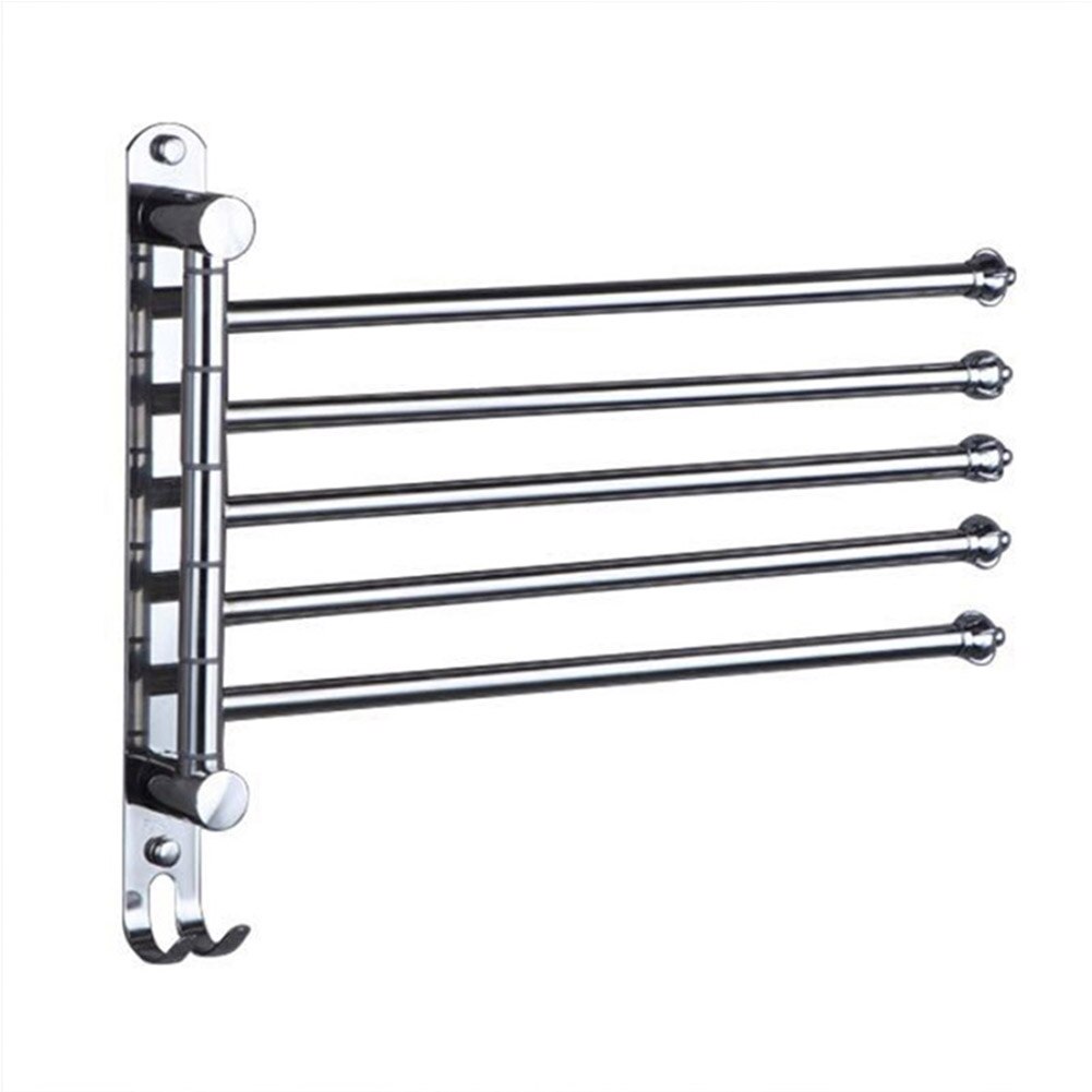 Wall Mounted Towel Rail Holder Stainless Steel Swivel Rack for Bathroom Kitchen _WK