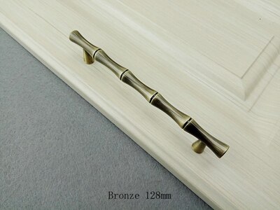Bambus-Stil Griff für Möbelbeschläge Chrom Bronze- Griff Küchenschränke Tür Schublade Knopf Kleiderschrank Schrank Griff zieht: Weiß