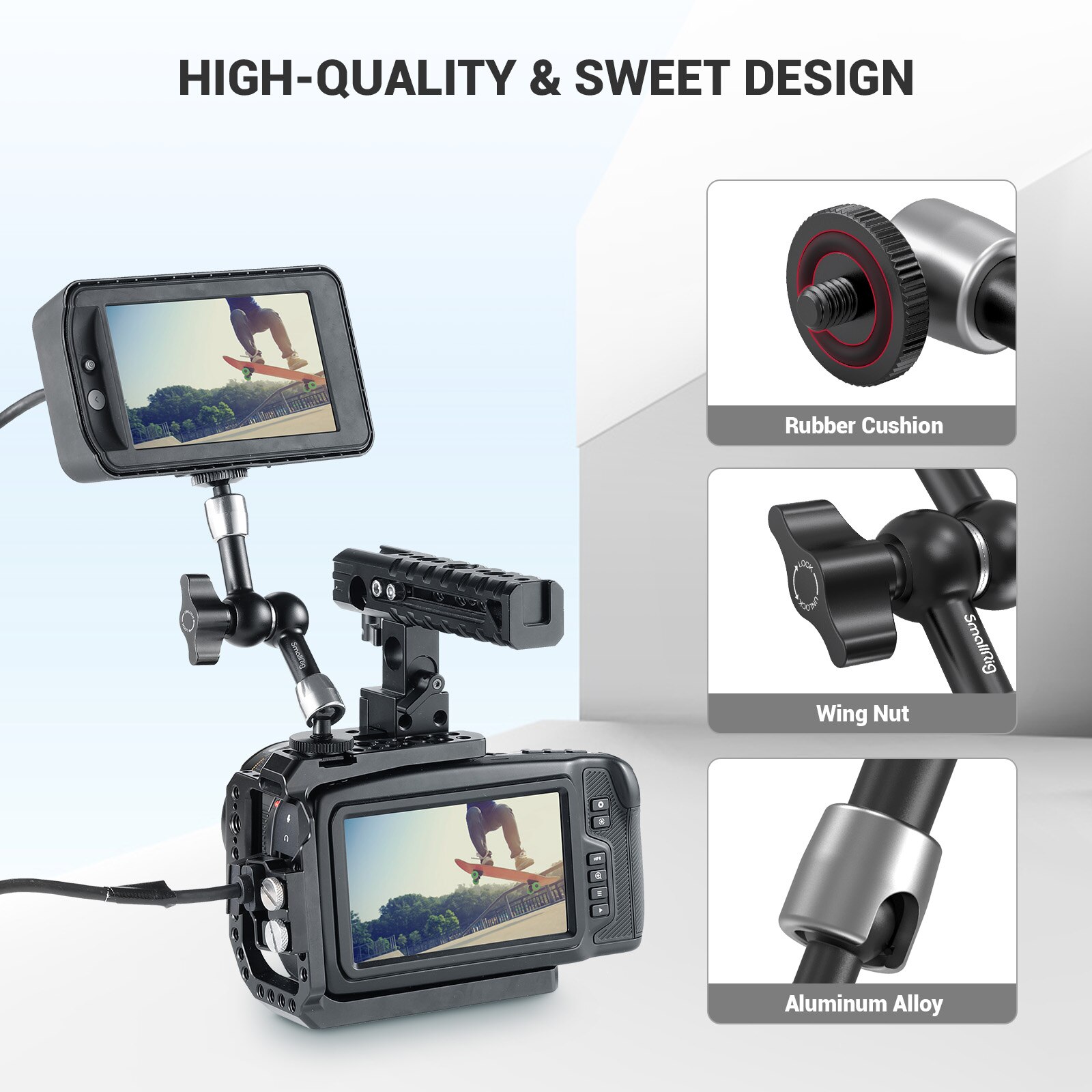 SmallRig – bras articulé magique à Friction réglable, 5.5 pouces, avec 1/4 vis, pour écran LCD DSLR-2065