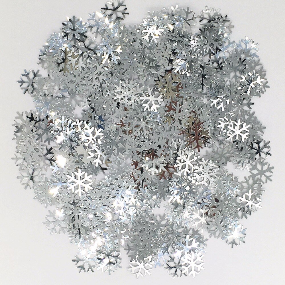 14G/270 Stuks Iriserende Sneeuwvlok Zilver Confetti Pailletten Kerst Voor Sneeuw Vlok Ambachten Kleur Vision Christmas Party Decoratie