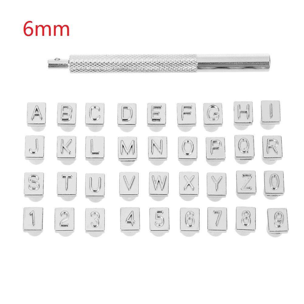 36 Pcs Staal Alfabet Nummer Stempel Punch Set Voor Leather Wood Craft Gereedschap Kit Metalen Lederen Punch Gereedschap Staming Leathercraft: 03