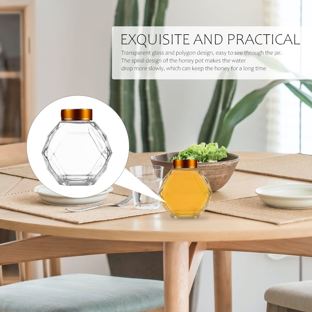 4 pièces D'étanchéité Miel Bocal En Verre Pot de Miel Miel Pot Clair Transparent Pot de Miel