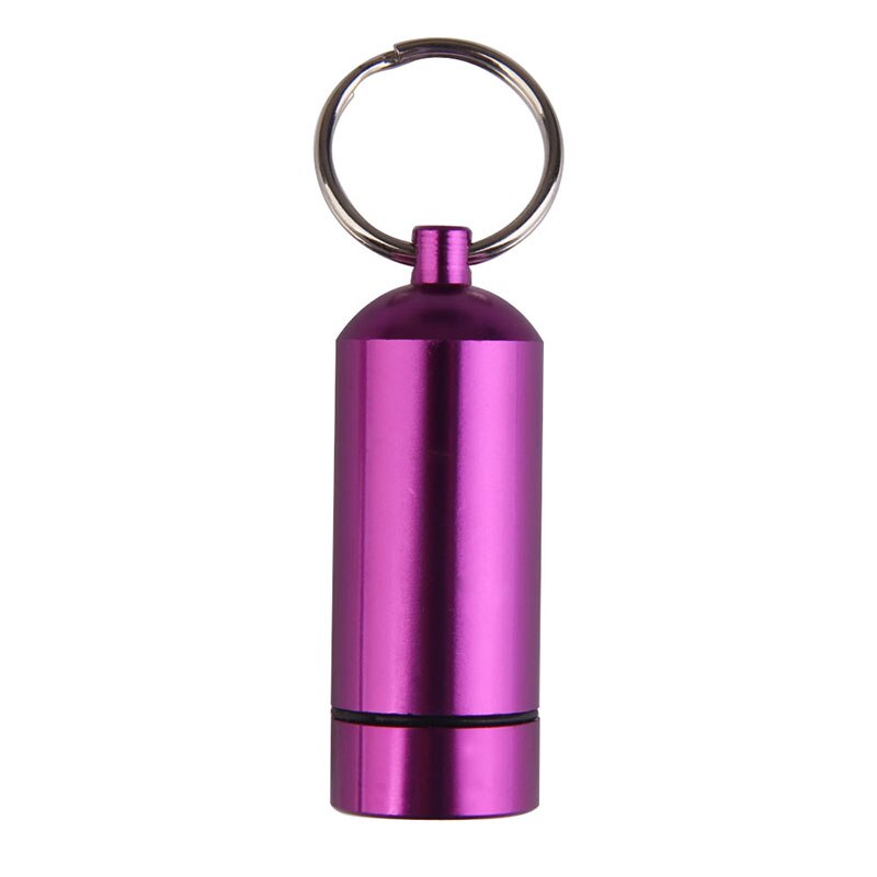 Aluminium Legering Kan Fles Draagbare Waterdichte Aluminium Pillendoosje Zaak Fles Drug Holder Container Sleutelhanger Aa