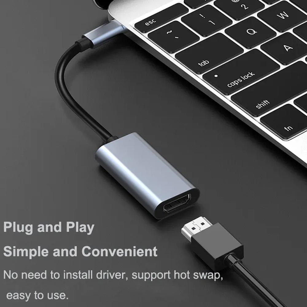USB C to HDMI Adapter 4K 30HZ UHD Type C to HDTV Female Adapter for iPhone 17/16 Pro Max, MacBook Pro/Air, Surface,Galaxy