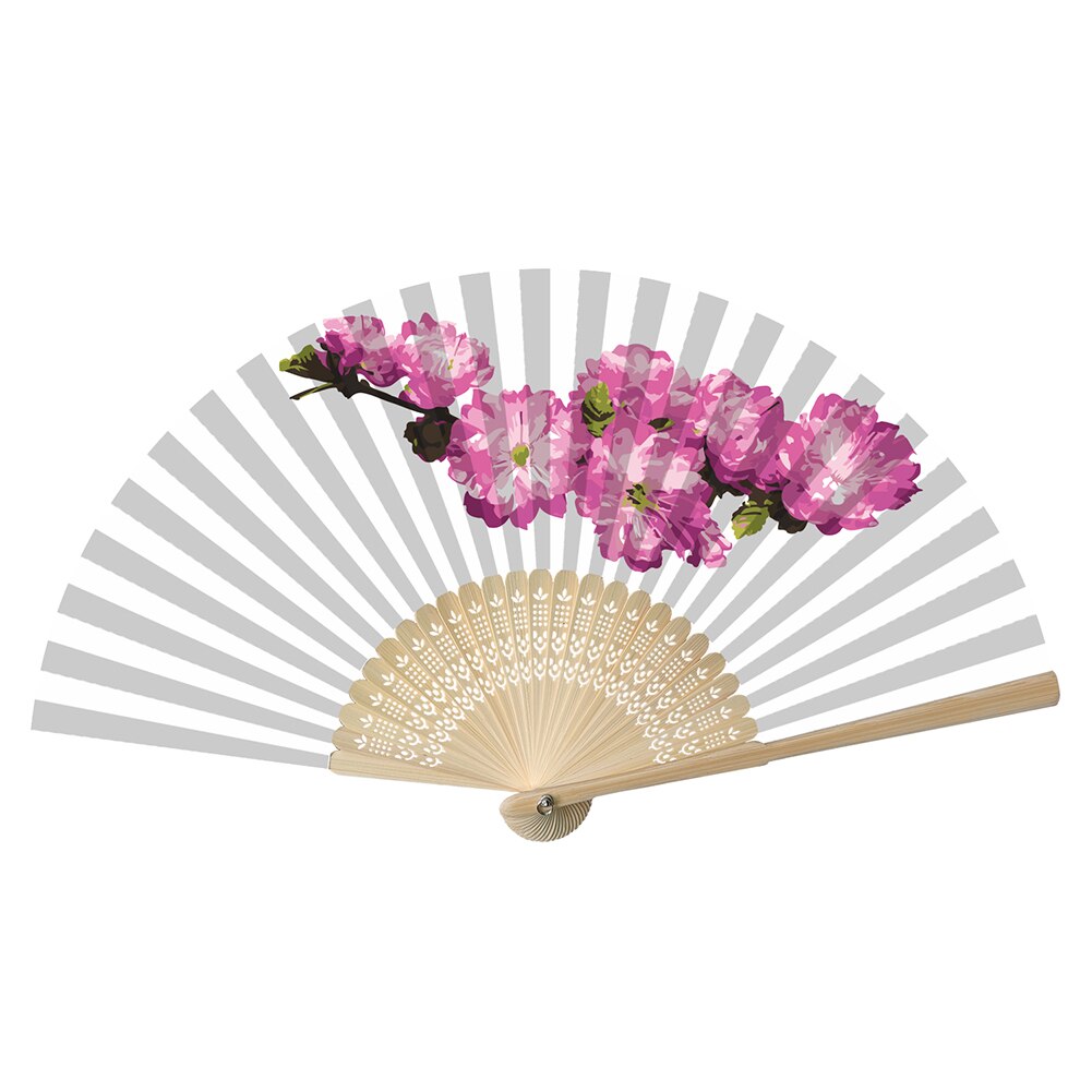 Handmade Oil Painting Ginkgo Leaf Folding Fan By Numbers DIY Painted Craft Home Decoration Digital Oil Painting Fan