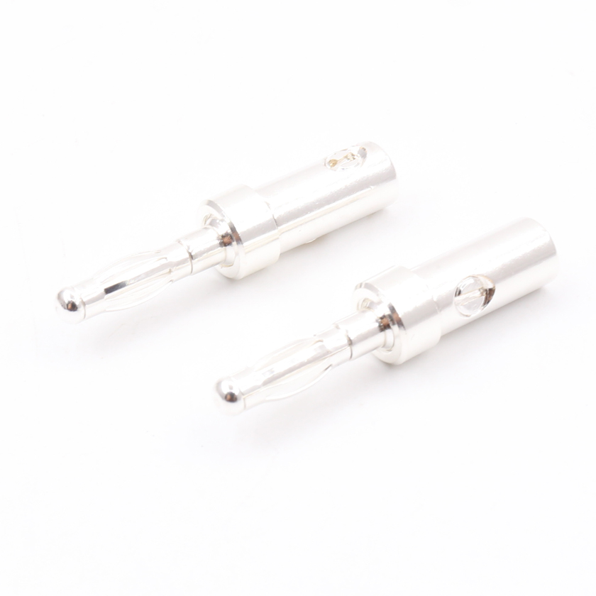 Viborg Banana Plugs - 4 pcs - Silver-Plated - Audio Speaker Cable Adapter