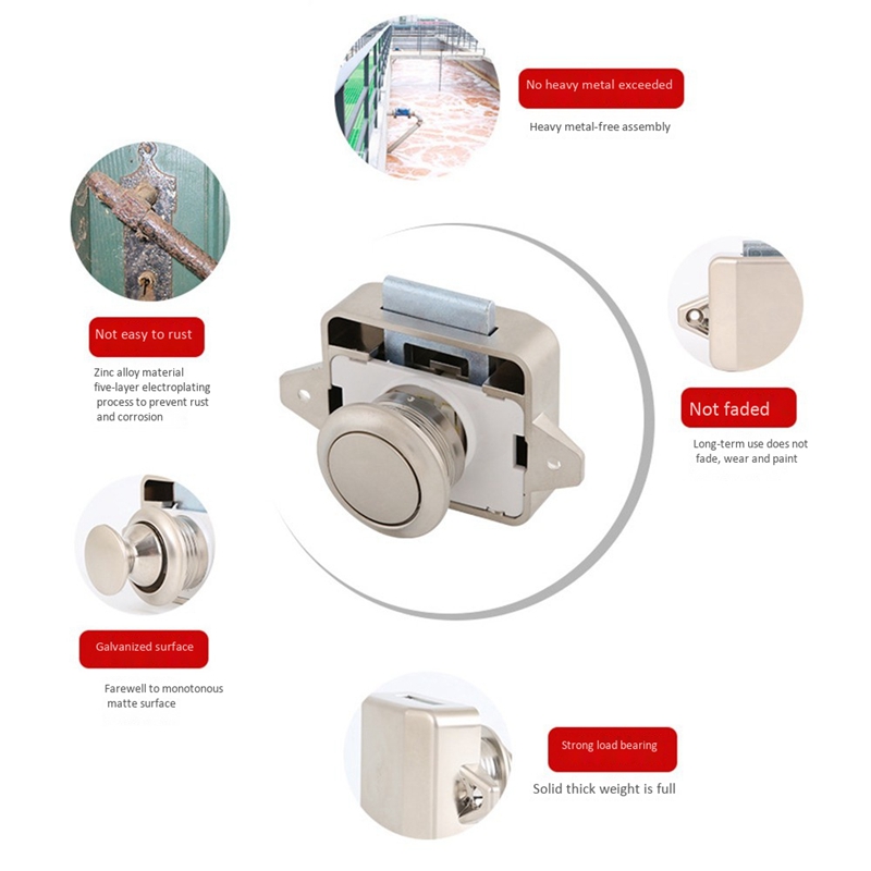 3Pcs Camper Auto Push Lock Diameter 26Mm Rv Caravan Boot Motor Kast Lade Klink Knop Sloten