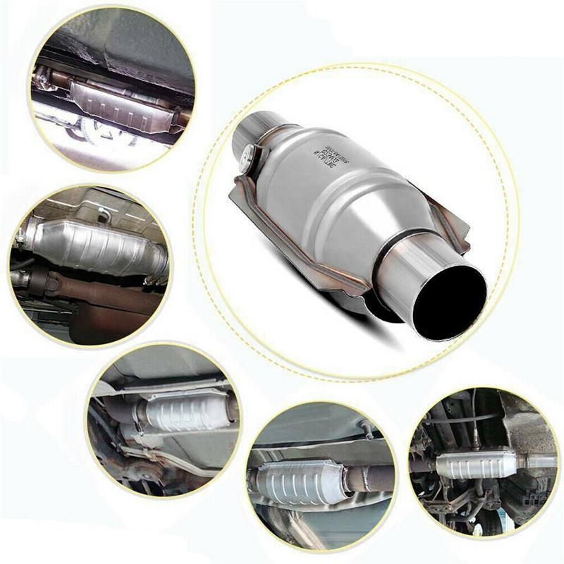 Convertidor Catalítico Universal de entrada/salida, con puerto O2 y escudo térmico, convertidor catalítico de acero inoxidable 53004 para coche