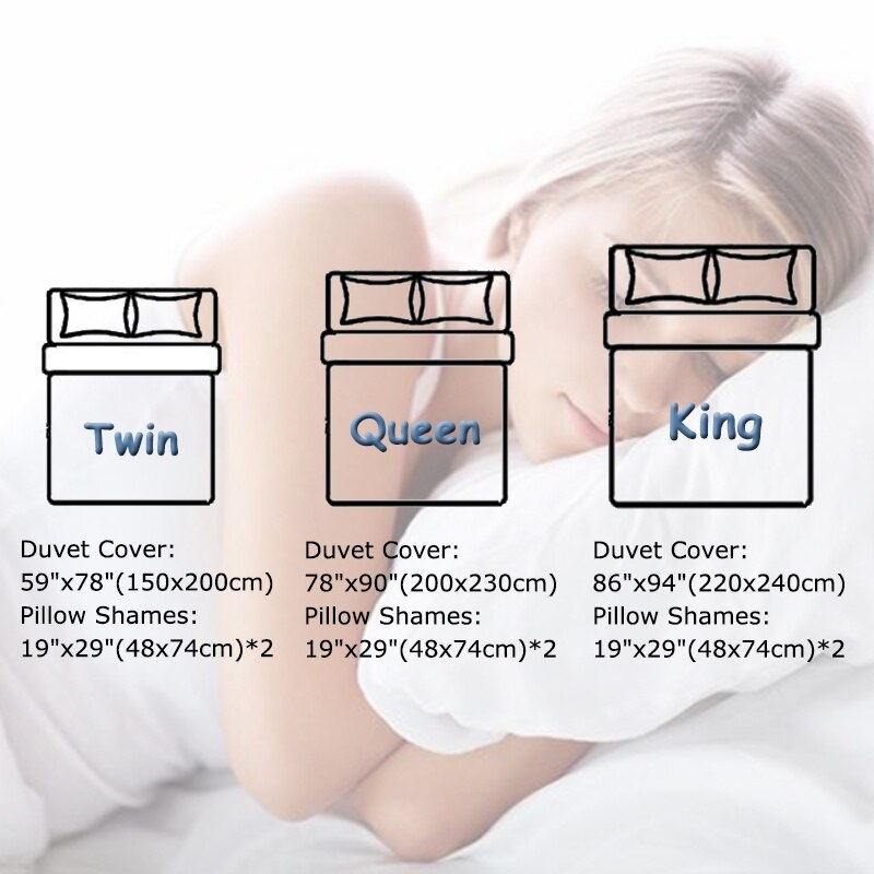 3D Duvet Covers Sets Comforter Cover 3pcs Bedding Sets Twin/Queen/King Size