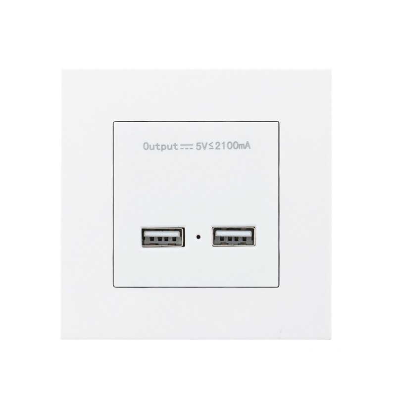 Eu frankrike standard 16a vägguttag eluttag enchufe plast pc panel eluttag  ac 110 ~ 250v kontakter eluttag: Dubbelt usb-uttag