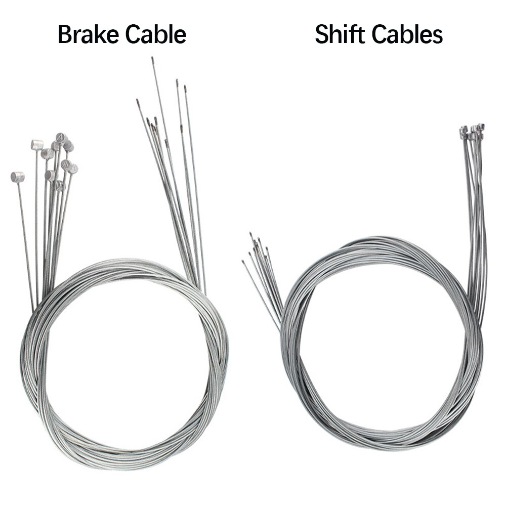 50Pcs Mountain Bike Brake Cable Bicycle Brake Line Shifter Gear Cable Wire for MTB or Road Bikes