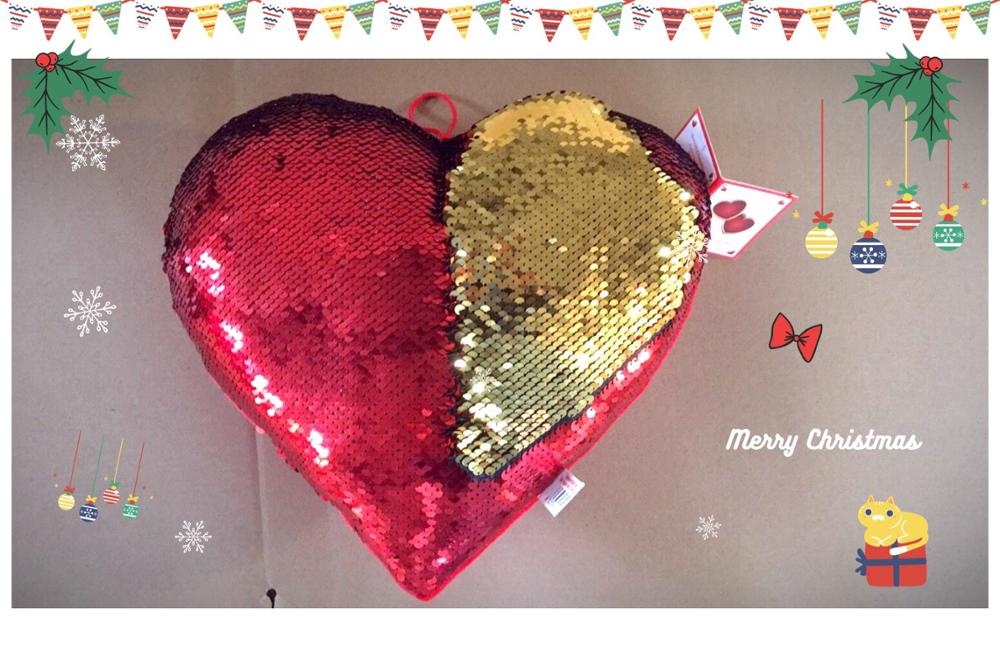 Secousse Sequin coeur 22cm jouets en peluche doux jeter oreiller paillettes coeur en peluche coeur avec cintre enfants bambin